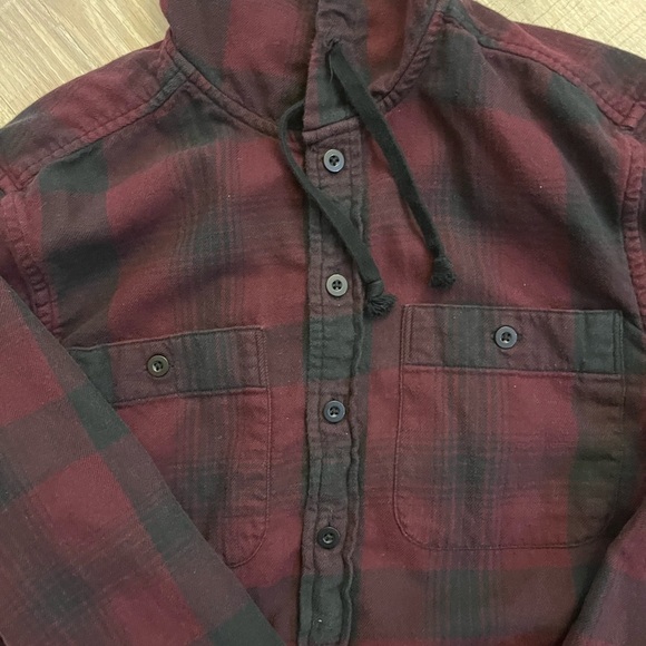 American Eagle Plaid Hoodie Shirt Small - Picture 3 of 4